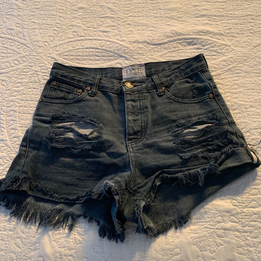 One Teaspoon High Waisted Denim Shorts